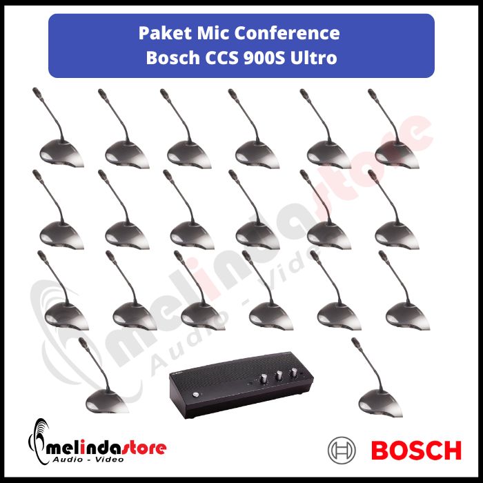 Paket Mic Conference System Kabel Bosch CCS900S Ultro | 20 Mic | 2 Chairman 18 Delegate